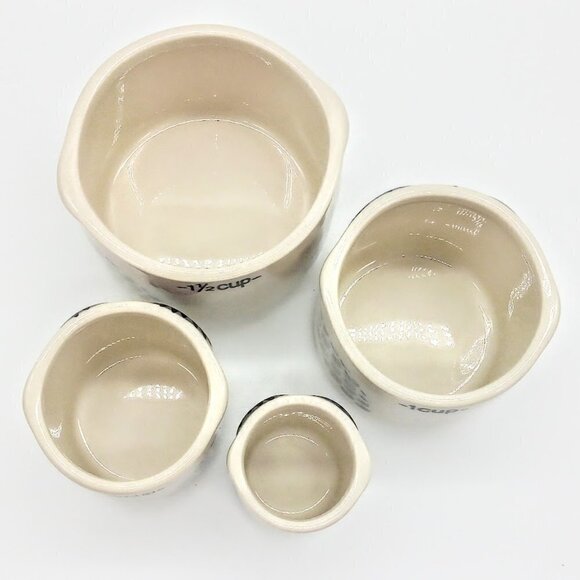 Golden Player Ceramic Stoneware Owl Nested Measuring Cup Set - Picture 6 of 8